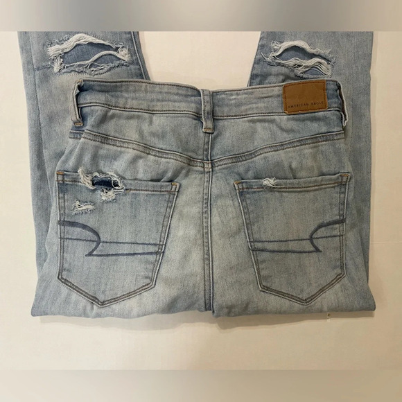 American Eagle Next Level Stretch Distressed Jeans Size 2 Long - Picture 7 of 10